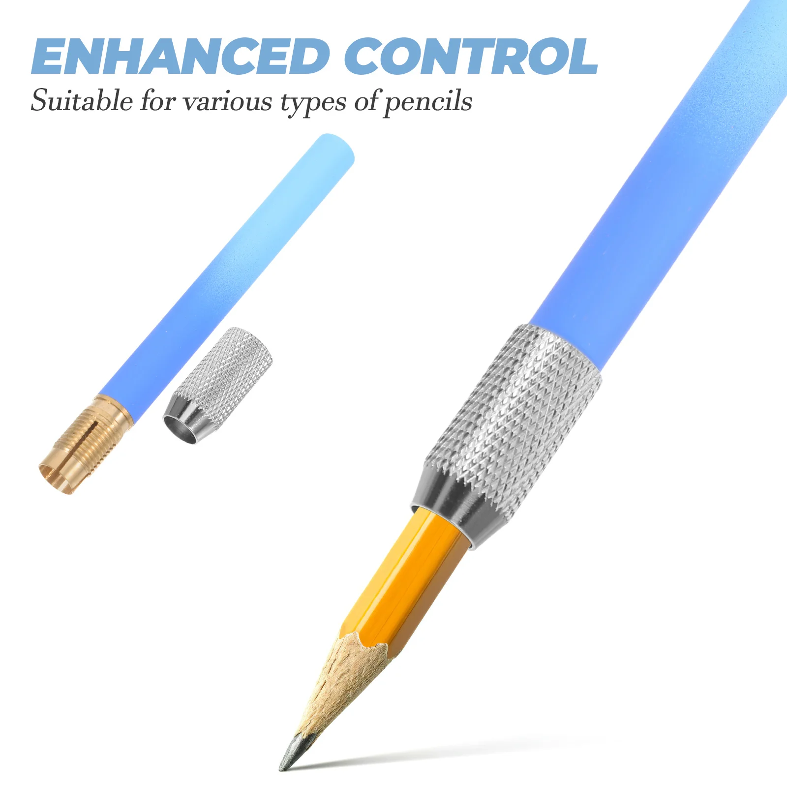4 قطعة موسع قلم رصاص عالمي معدني فني قلم رصاص المطول المحمولة رسم رسم الكتابة لوازم القلم تمديد حامل