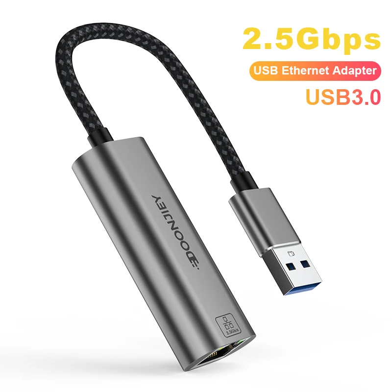 

2,5G USB Ethernet-адаптер USB 3.0 Сетевая карта 2500 Мбит/с 1000 Мбит/с RJ45 Lan Сетевой ключ, совместимый с MacBook iPad, портативным ПК