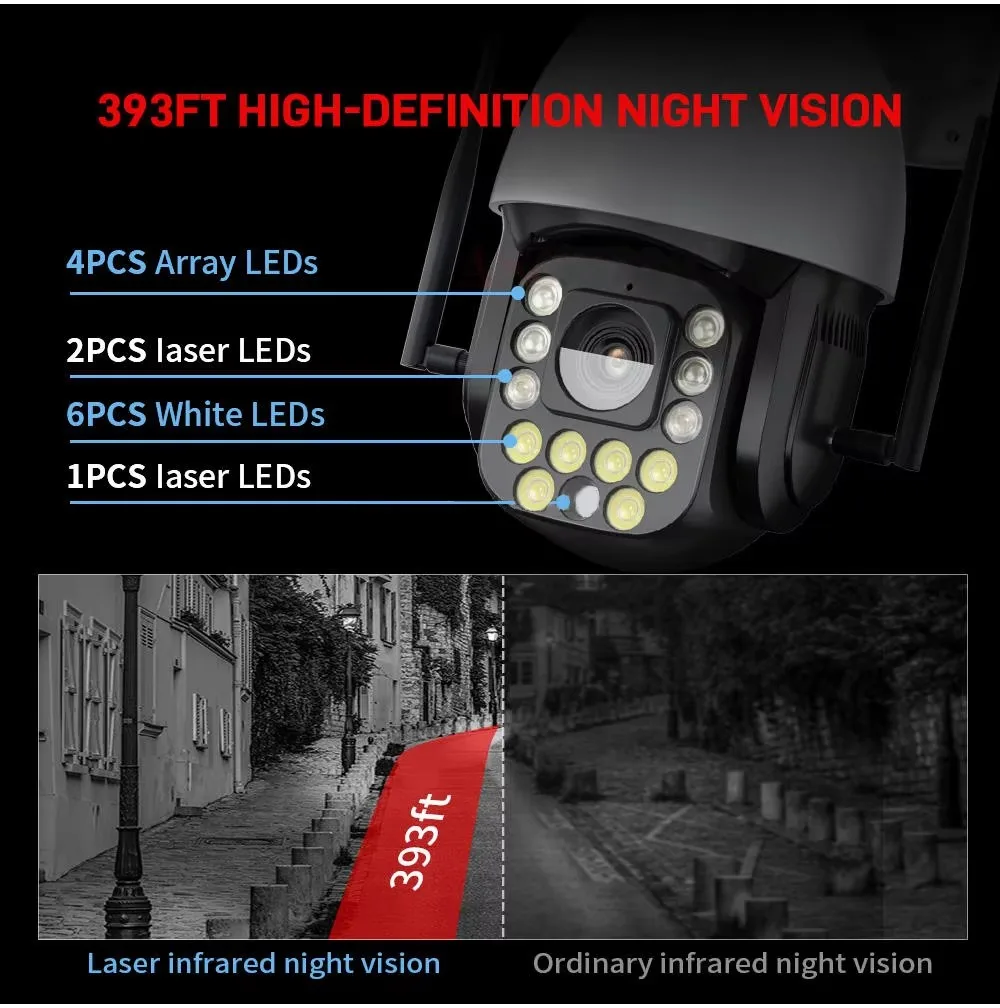 8 "4G وواي فاي كاميرا تعمل بالطاقة الشمسية 50X زووم بصري ليزر IR 4K 8MP كاميرا ذكية في الهواء الطلق Gsm بطاقة Sim الطاقة الشمسية كاميرا تلفزيونات الدوائر المغلقة #6