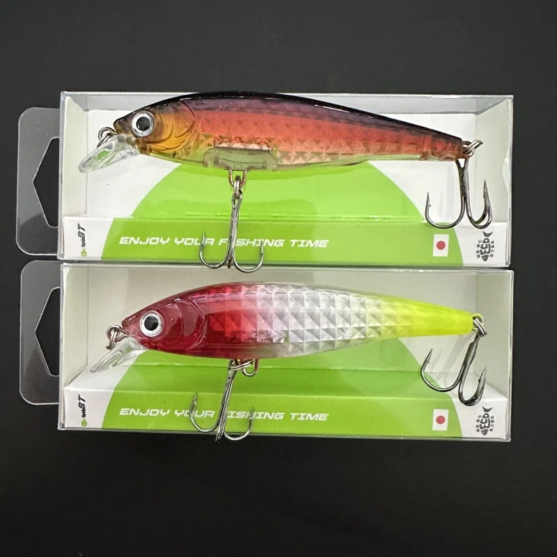 

2-piece SpiderBT Upgraded 8.8F 9.5g Pull Stop Mino 3D Prism Hover Bait Black Sea Bass Top Mouth Fish Bait 8162