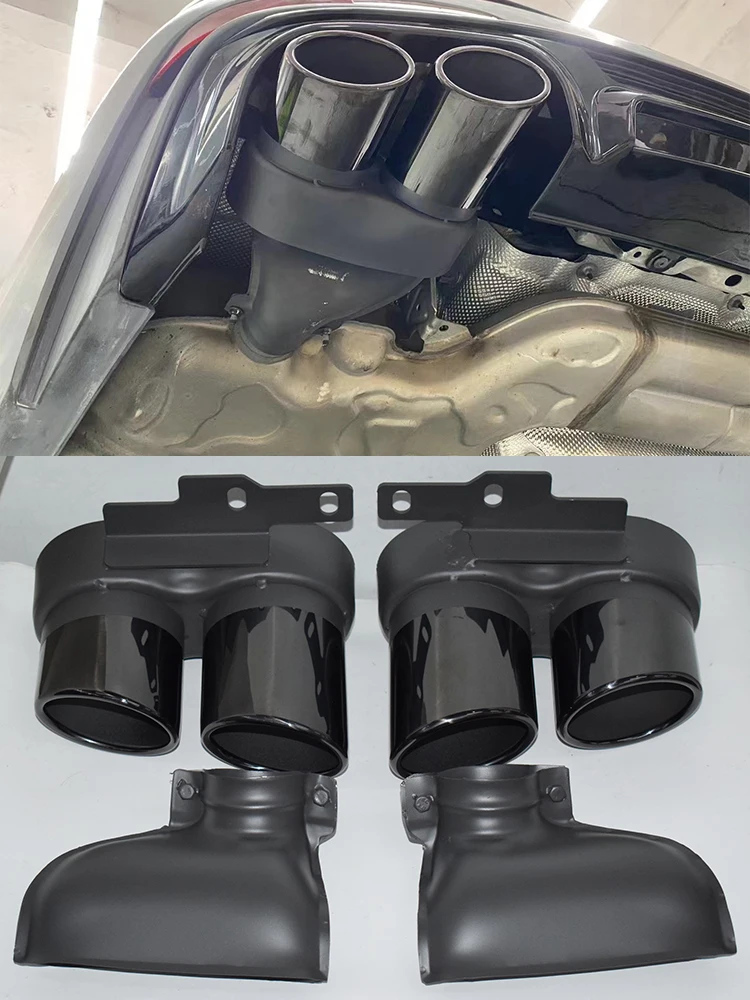 Uitlaatupgrade Audi A6 A7 C8 2019-2024 S6 S7 RVS Zwarte Uitlaatpijp Uitlaatsysteem - afbeelding 2