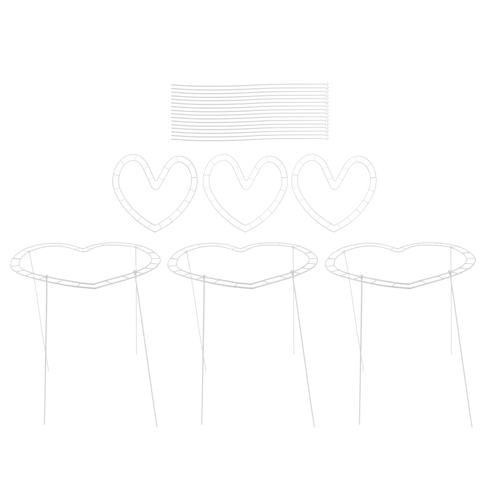 

6Set Heart Shaped Plastic Wreath Frame Floral Wreath Base for DIY Flower Arranging Wedding Holiday Party Decoration