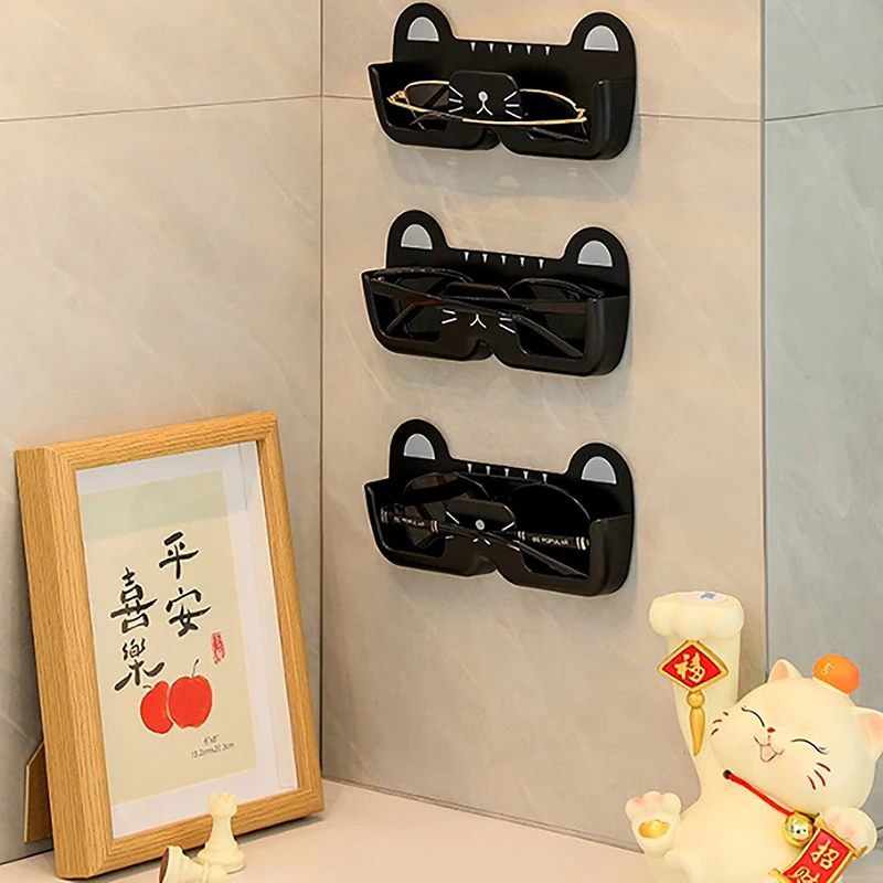 Wall-mounted Glasses Holder Eyewear Sunglasses Display Rack Shelving Adhesive Floating Accessories For Phone Eyeglasses A2Q0