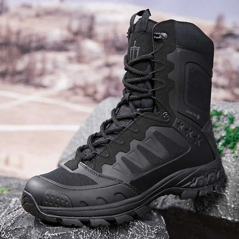 Men's Hiking Boots Wear-resistant Training Boots Breathable Outdoor Trekking Climbing Shoes Male Desert Combat Tactical Shoes
