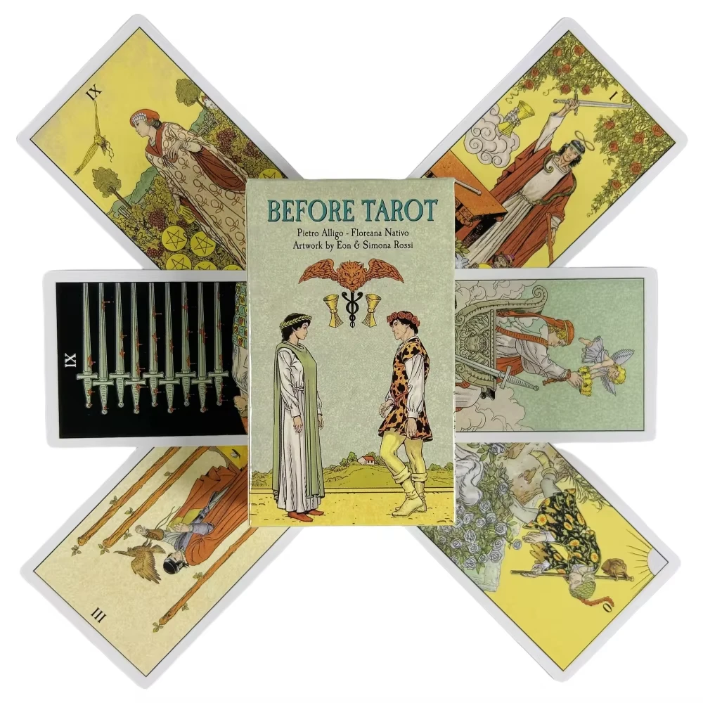 

Before Tarot 78 Card Deck 10.4*6.1cm for Beginners Traditional Images Oracle Deck Divination Board Gam