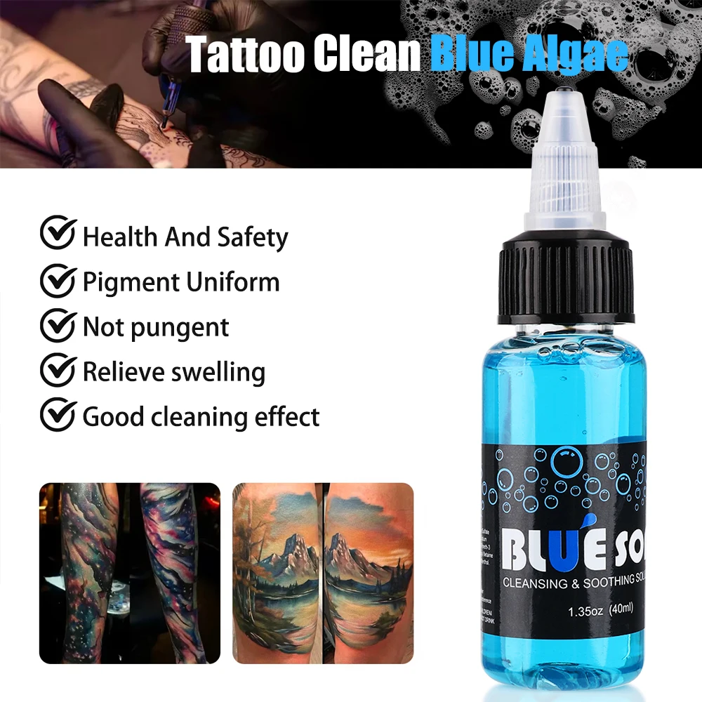 40/500 مللي مركز الوشم الأزرق الصابون السائل تنظيف الحل رغوة غنية الوشم لوازم أداة تنظيف الوشم