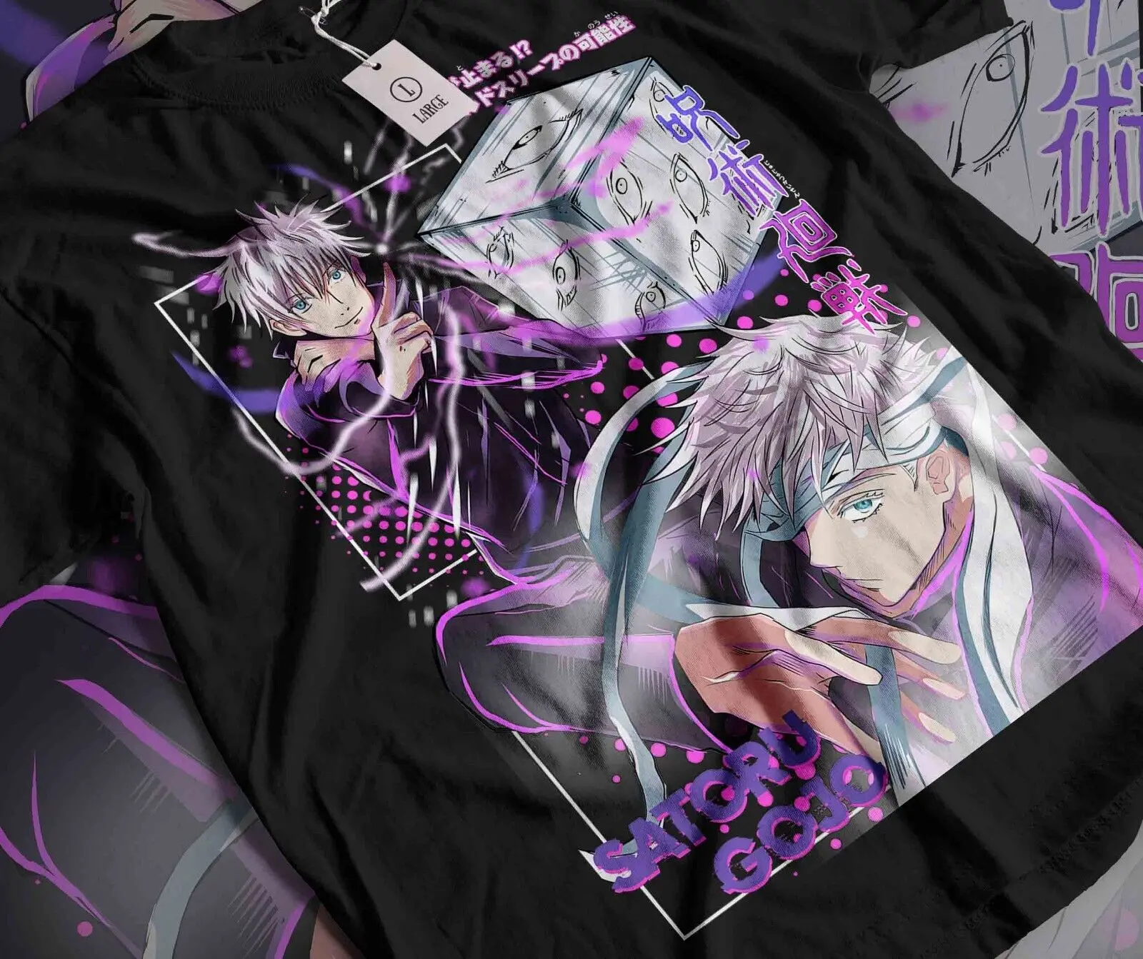 

Jujutsu Kaisen Gojo Satoru Black T-Shirt Anime Manga T-Shirt ALL SIZES