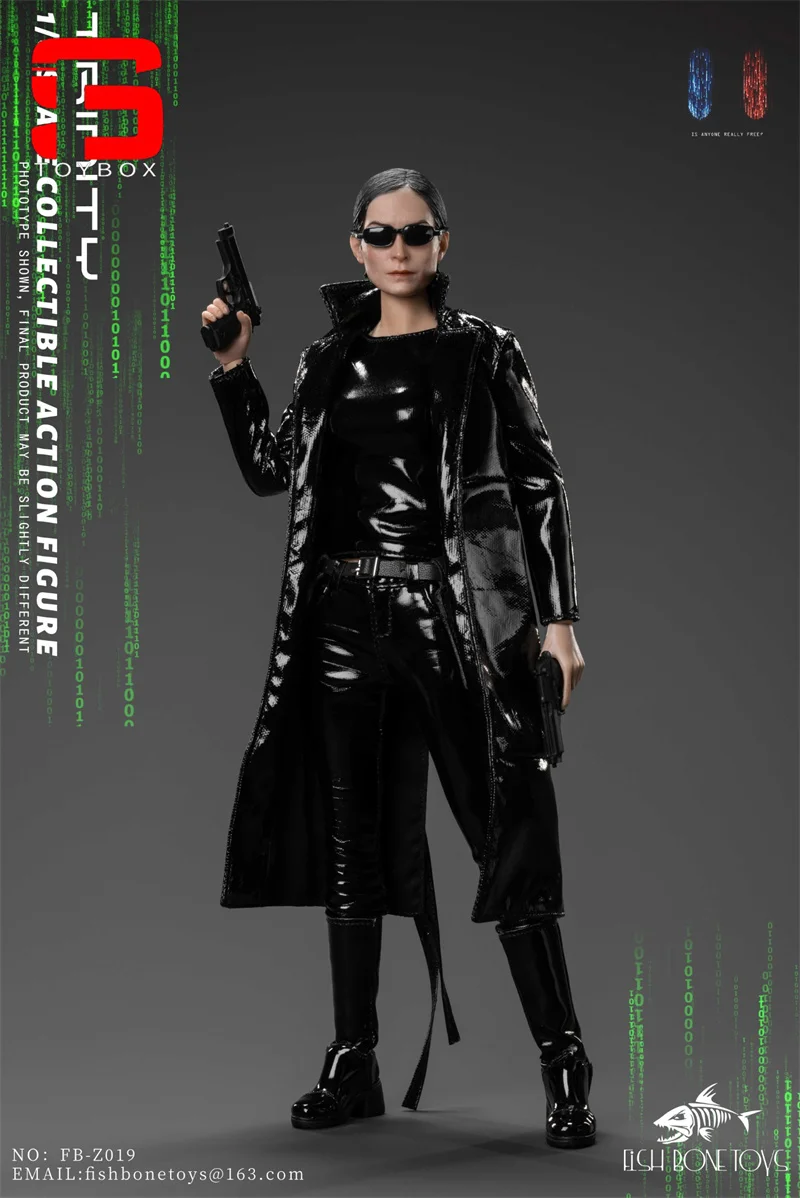 PESCE BONETOYS FB-Z019 1/6 Trinity Carrie-Anne Moss Action Figure 12 '' Soldato Femminile Figurine Modello Set Completo Giocattolo