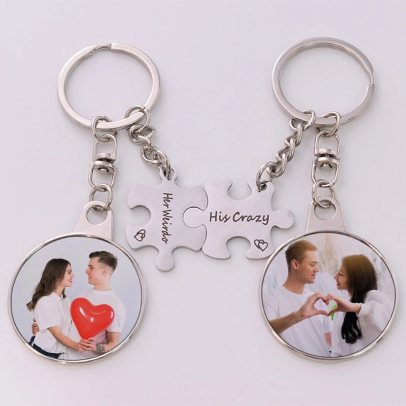 Pieces Sublimation Blank Keychains Double Sided Rotatable Photo Keyring Accessory for Customes Creation Daily Use