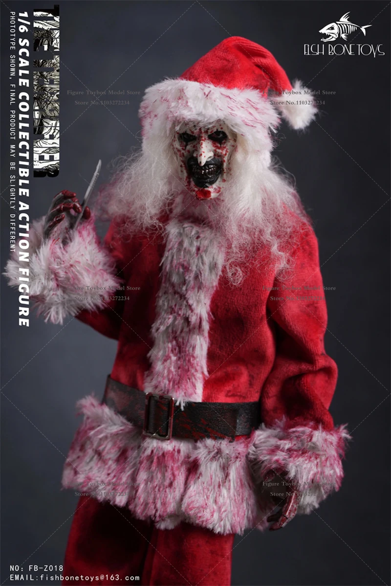 Limited Stock FISH BONETOYS FB-Z018 1/6 Collectible Terrified Joker Action Figure Red Christmas Cloth Decor 12