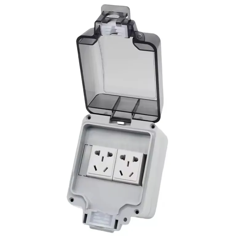 IP66 Weatherproof Outdoor Standard Switch Socket Single Outlet With Receptacle Protector Cover