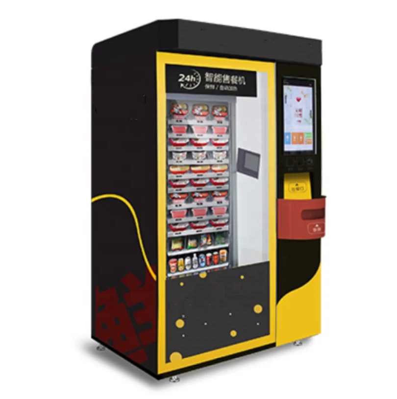 FOODLINE Hot Food Vending Machine Remote Monitoring Smart Hot Food Vending Kiosk For Bus Station Transport Hub Commercial Scene