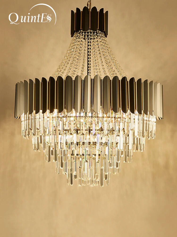Lustre Crystal Lamp Collection Black Gold LED Chandelier Lighting Home Hanging Suspension Luminaire Lampen For Dinning Room