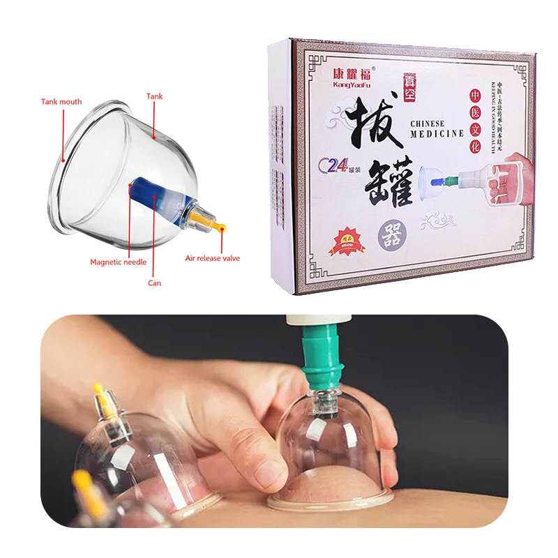 1SET   Vacuum Cupping Set Suction Cups Massage Chinese Medicine Anti Cellulite Physiotherapy Jars For Body Massager