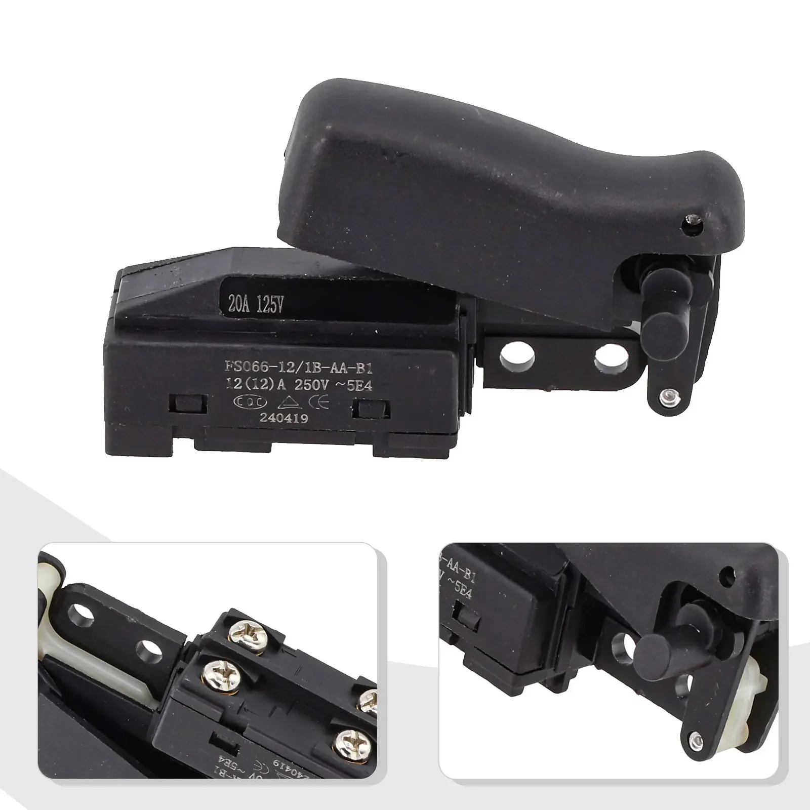 

Power Tools Accessories 1.73*1.06 In Chop Saw Power Switch Chop Saw Compatible Metal Plastic Material For Electrical Replacement