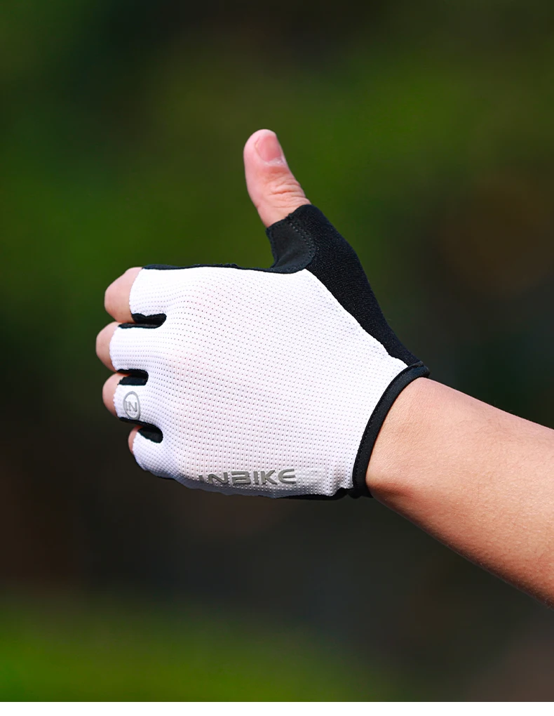 INBIKE Halbfinger-Fahrradhandschuhe für Herren Stoßdämpfende Atmungsaktive Sommerhandschuhe für Mountainbike Rennrad Rutschfeste Fahrradhandschuhe – Detail 18