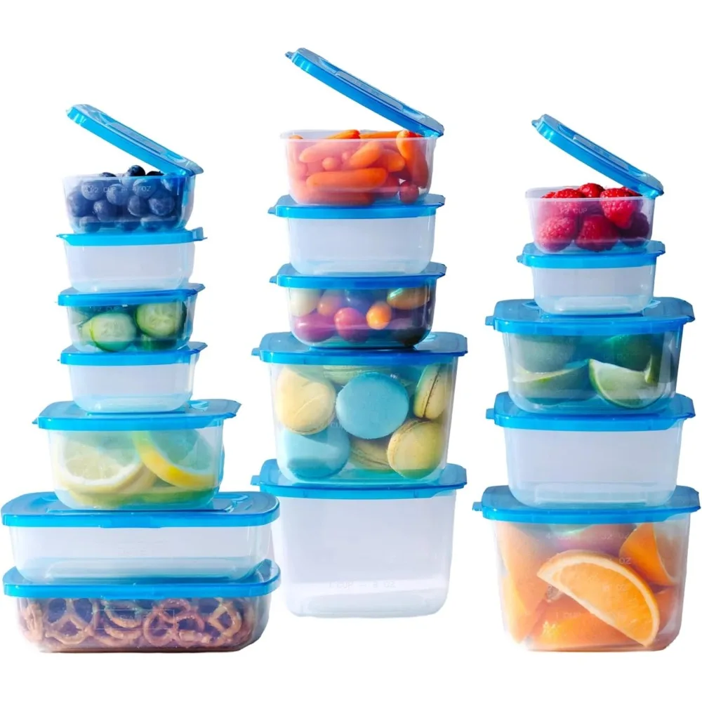 

Attached Lid Food Storage Containers Set, 7-Pack with Multiple Sizes, Microwave & Dishwasher Safe