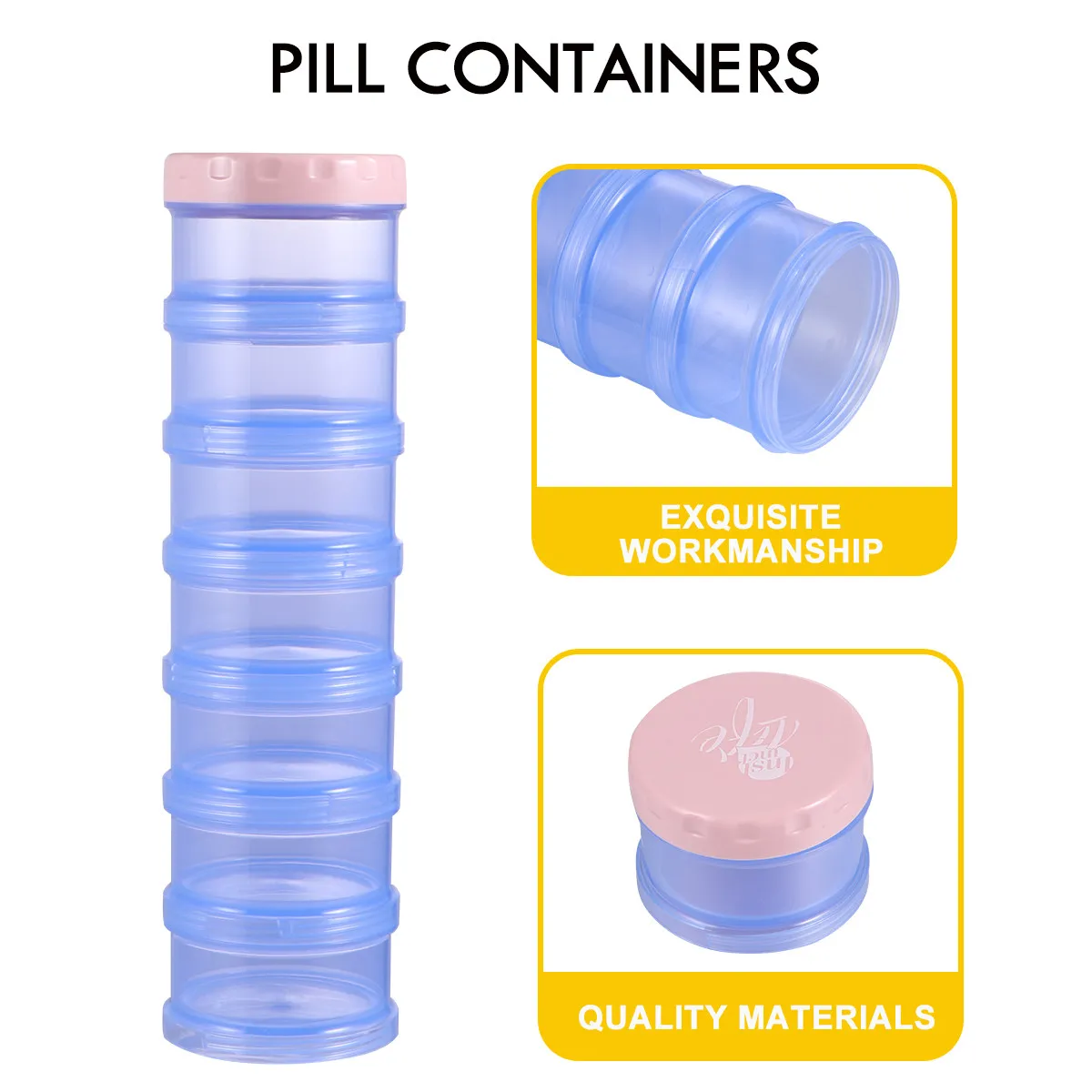 7 Grid Pill Organizer Box Premium Material Portable Mini Pill Holder Supplements Medicine Jewelry Accessories on