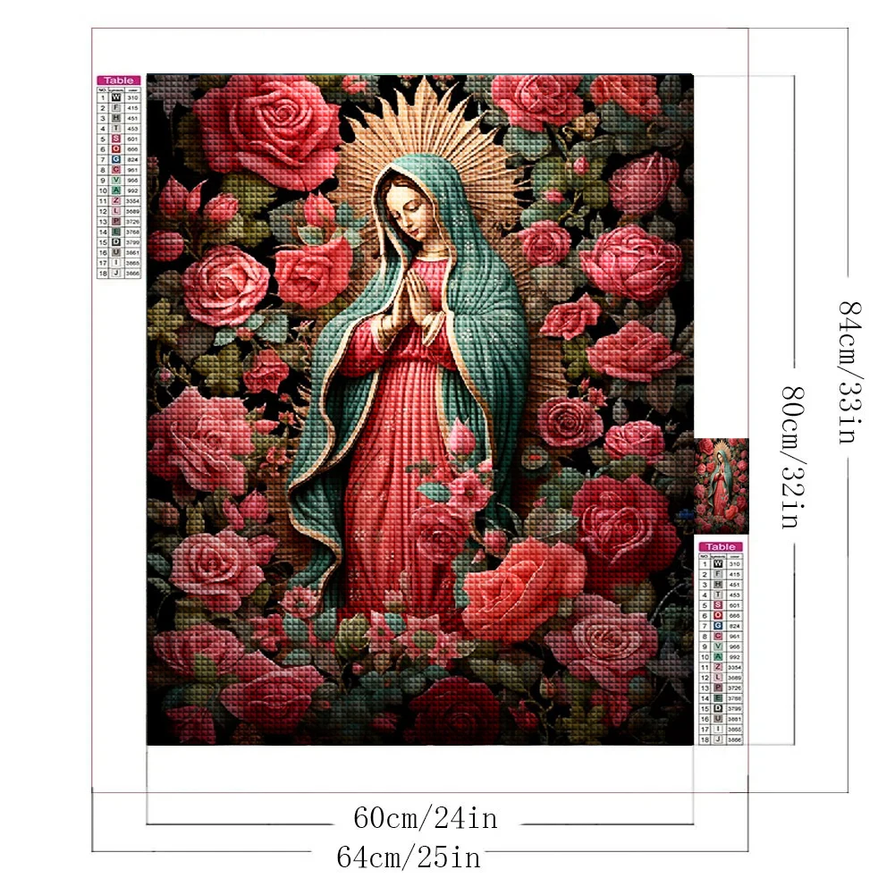 Our Lady of Guadalupe DIY 5D Diamond Painting Religion New 2024 Full Square Round Diamond Embroidery Crafts Set Home Decoration