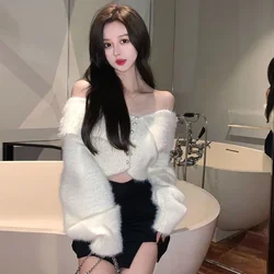 Sweater Women's V-neck Short Slim Fit Design Small Knitted Cardigan Coat Winter clothing pullovers Men's winter sweater