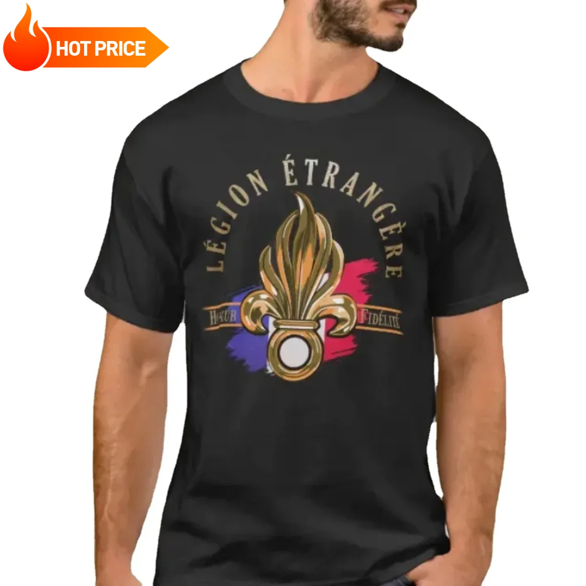 Legión Extranjera - Honor y Fidelidad. Camiseta de la Legión Francesa, 100% algodón, cuello redondo, manga corta, camiseta informal de verano para hombre