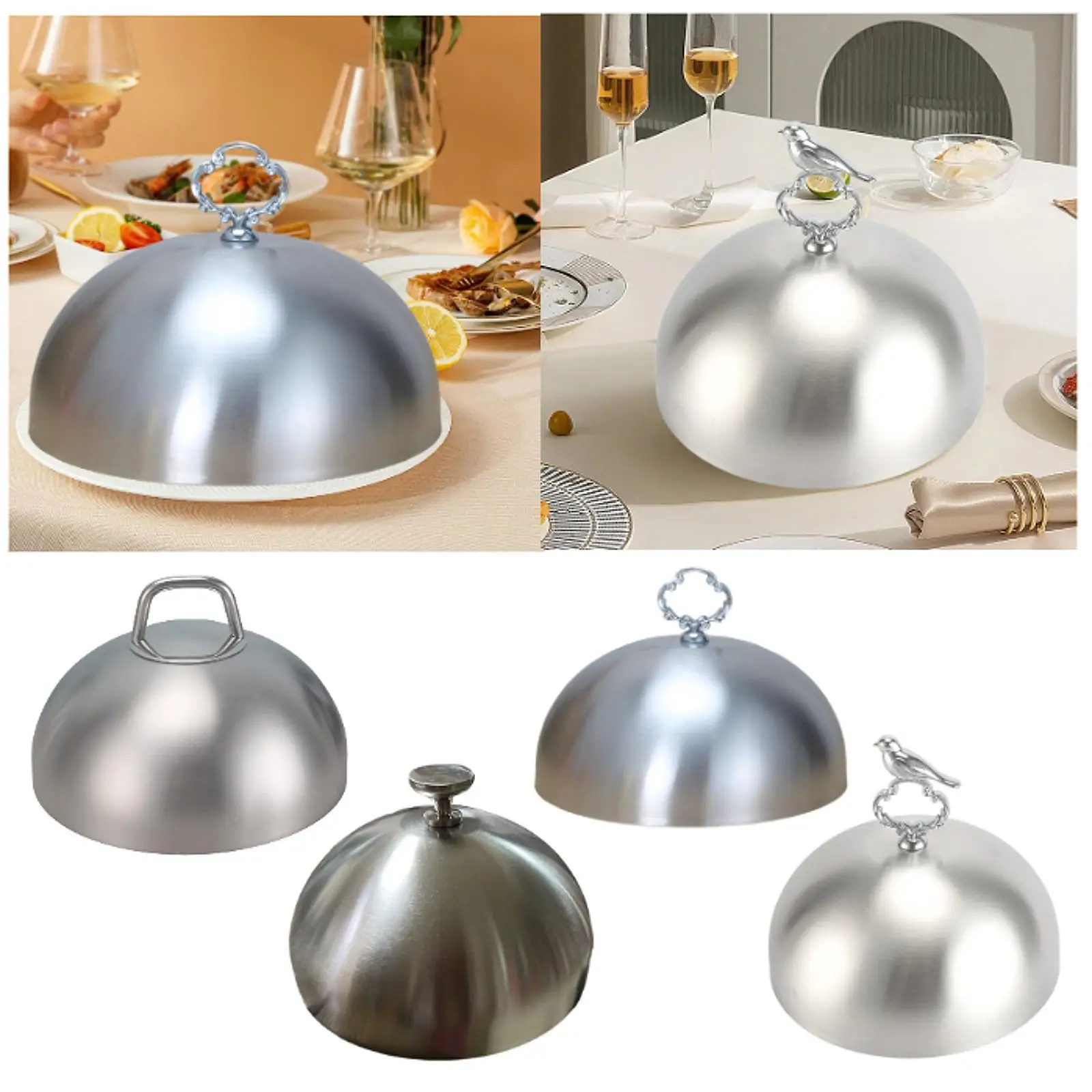 

Barbecue Accessories Stainless Steel Portable with Handle Utility Versatile Grilling Domes Lid for Steak Cheeseburger Sandwiches