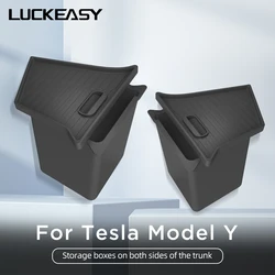 LUCKEASY For Tesla Model Y Car Rear Trunk Storage Box Organizing Tidying Storage Box Auto Interior Accessories 2022-2024