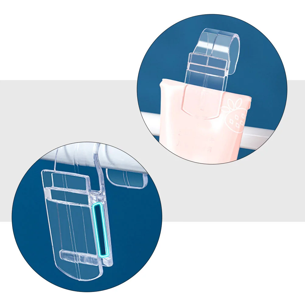 

12Pcs Bathroom Organizer Clips Transparent Hanging Storage for Toothpaste Towels Multifunctional Creative Design