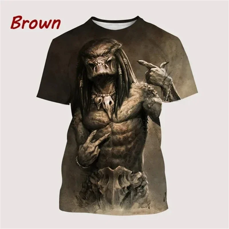 Predator Male Female Casual Fun 3D Printed T-Shirt Street Clothing Harajuku Fashion Short Sleeve Hip Hop Street Style T Shirt