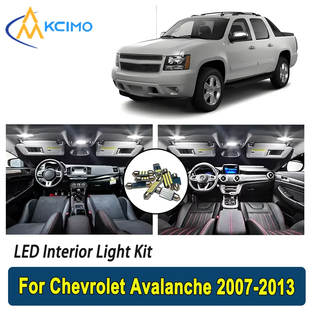 Kcimo LED For Chevrolet Avalanche 1500 2500 (2007-2013) Premium Bright LED Interior Dome Map Trunk Light Kit New Car Led Lamps