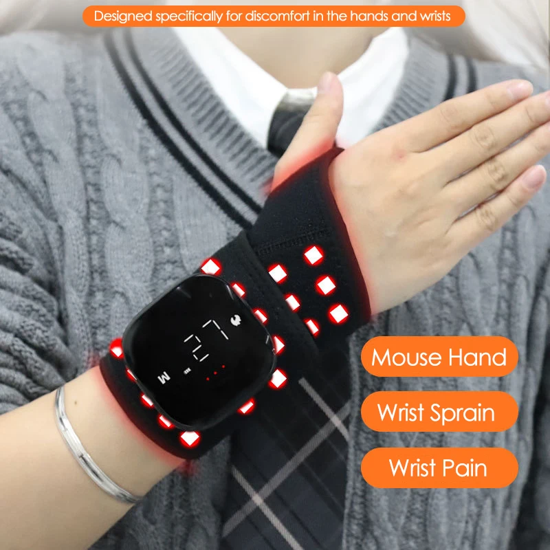 

Electric Heating Wrist Guard 3-Levels Hot Compress Five-Levels Vibration Massage Wristband Infrared Light Physiotherapy Device