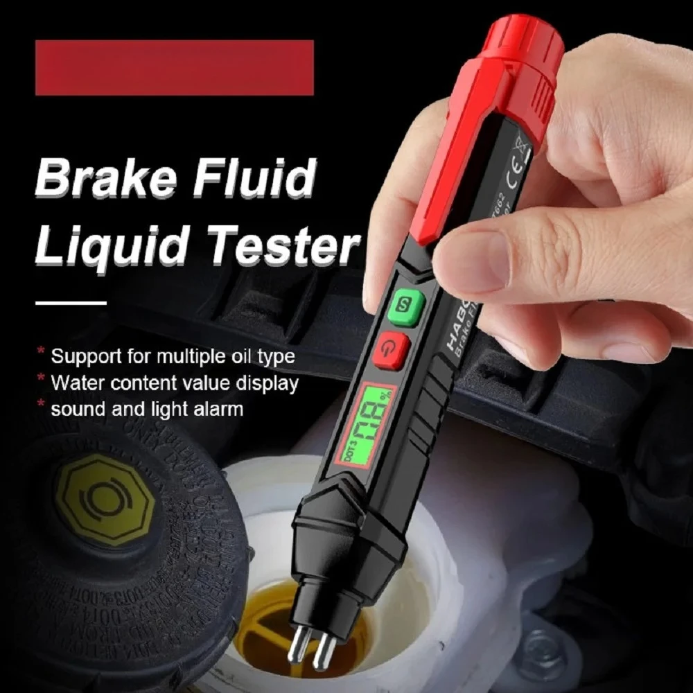 HT662 Brake Fluid Liquid Oil Tester Analyzer Meter for DOT3/DOT4/DOT5.1 Brake Fluid Content Detector