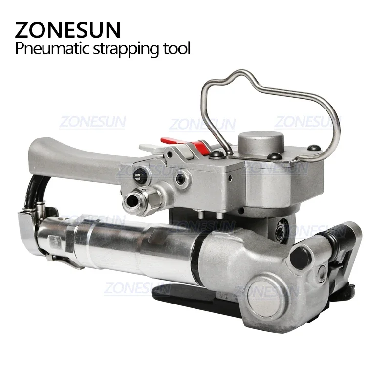ZONESUN Pneumatic PET Strapping Wrapping Machine Baler Portable Banding Tool Packing 12-19mm PP Plastic Seal Packer AQD-19