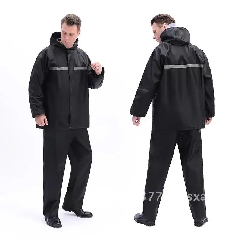 

Men's Thickened Waterproof Oxford Cloth Raincoat Suit Reflective Adult Split Rainproof Two-Piece Rain