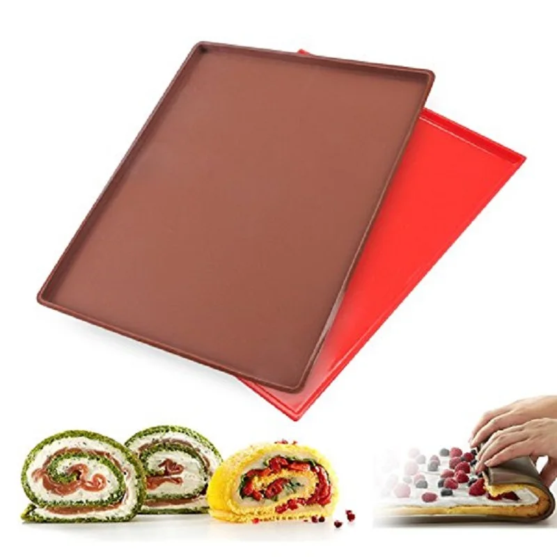 

Dough Mat Non-Stick Silicone Baking Pad Swiss Roll Sheet Rolling Cake Cookie Macaron Bakeware Tools