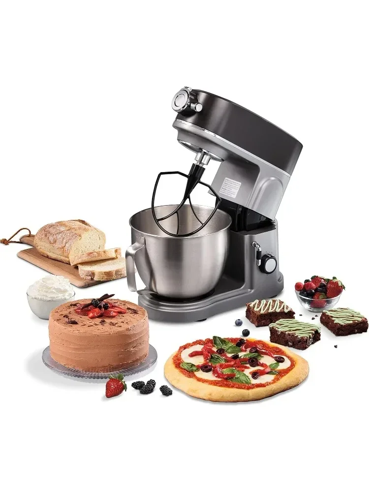 All-Metal Stand Mixer with Specialty Attachment Hub, 5 Quart Bowl, 12 Speeds, Includes Flat Beater, Dough Hook, Whisk (63240)