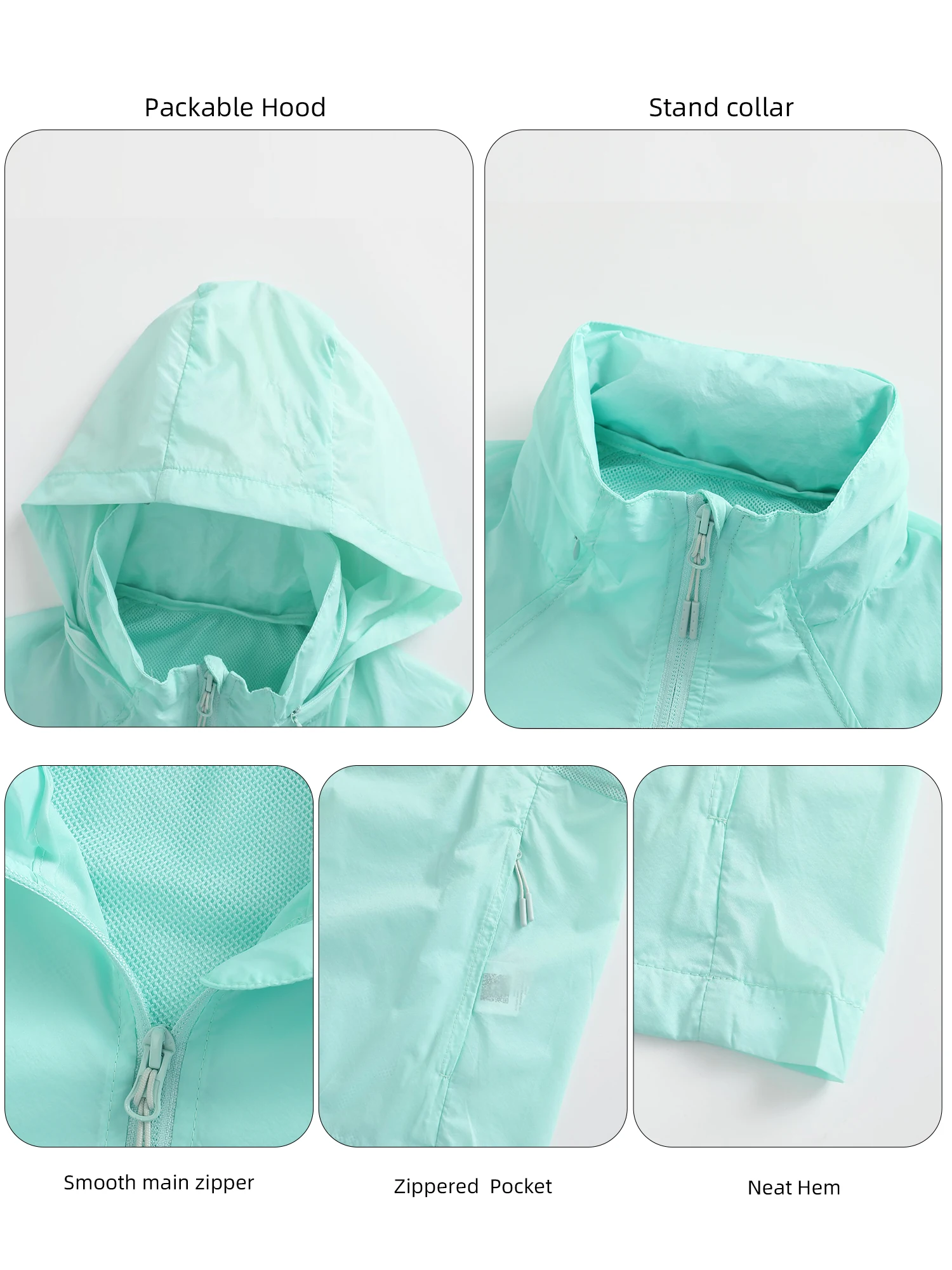 女性用夏用軽量ジャケット、日焼け防止機能付き、フード付き、通 - Cycling Commute Jacket のレビューと価格