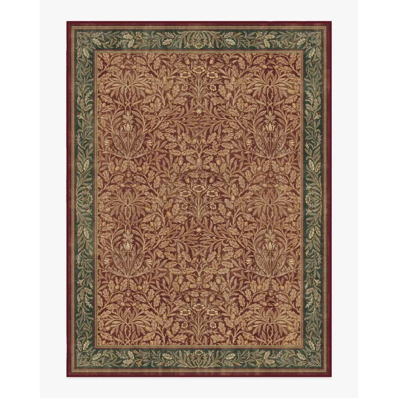 Anonna Dark Wood Area Rug for Bedroom Bedside Decor Floor Mat Floral Aesthetic Carpet for Living Room Non Slip Washable Carpet