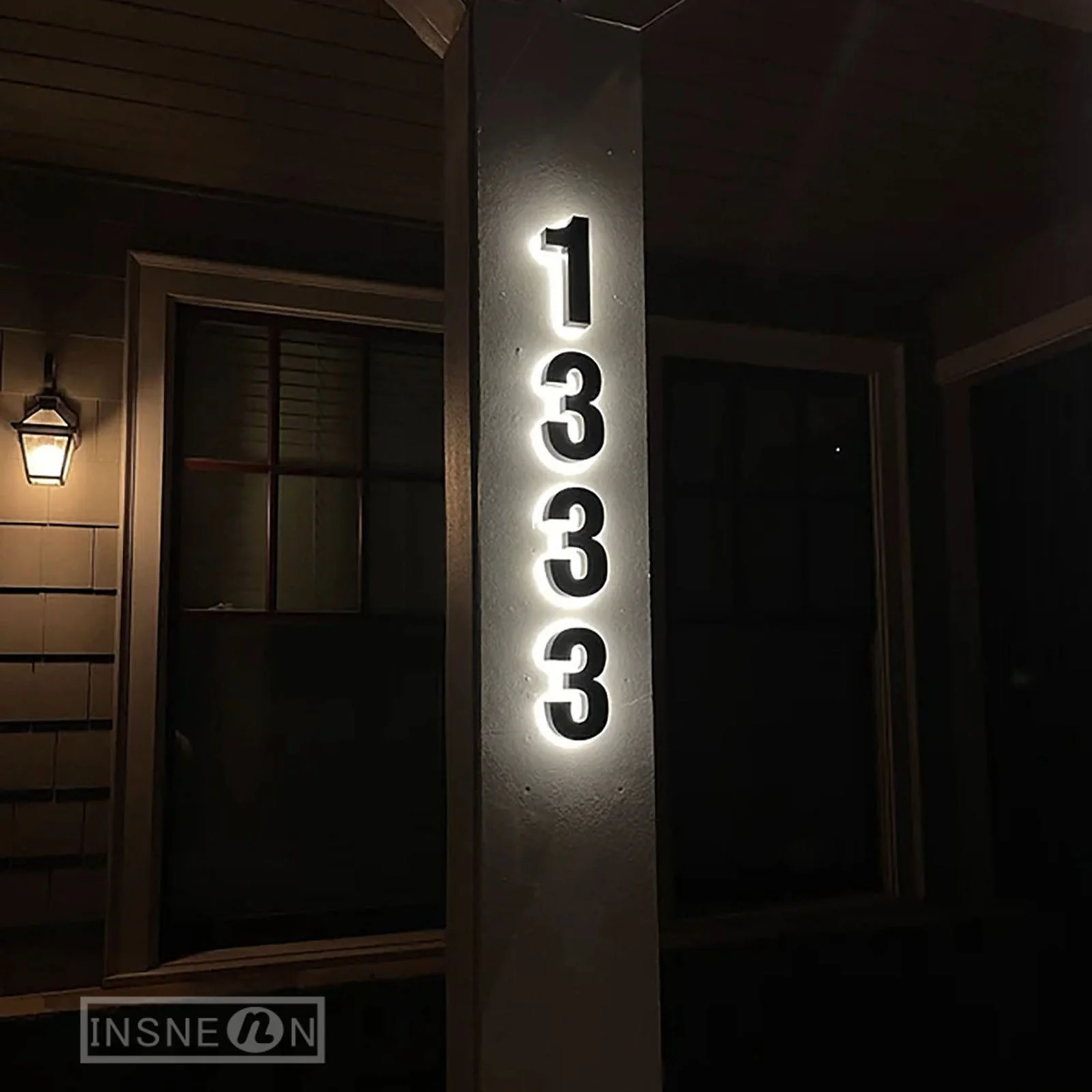 House Number Custom Color Light Metal 3D Number Plate Outdoor Home Decor LED Backlit Address Plate