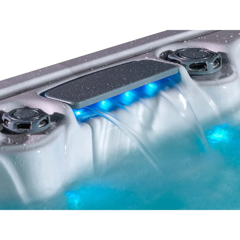 European Design Whirlpool Jacuzzi Massage Bathtub Hydrotherapy Acrylic 6 Person Outdoor Waterfall Air Bubble Jets Hot Tub view 5