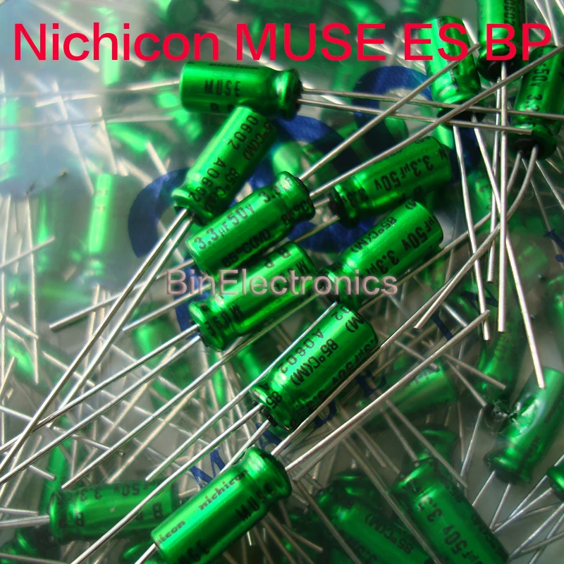 10Pcs 50V2.2UF Nichicon MUSE ES BP HiFi Audio Capacitor 0.47UF 1UF 3.3UF 4.7UF 10UF 22UF 33UF 47UF 100UF 220UF 330UF 50V Green