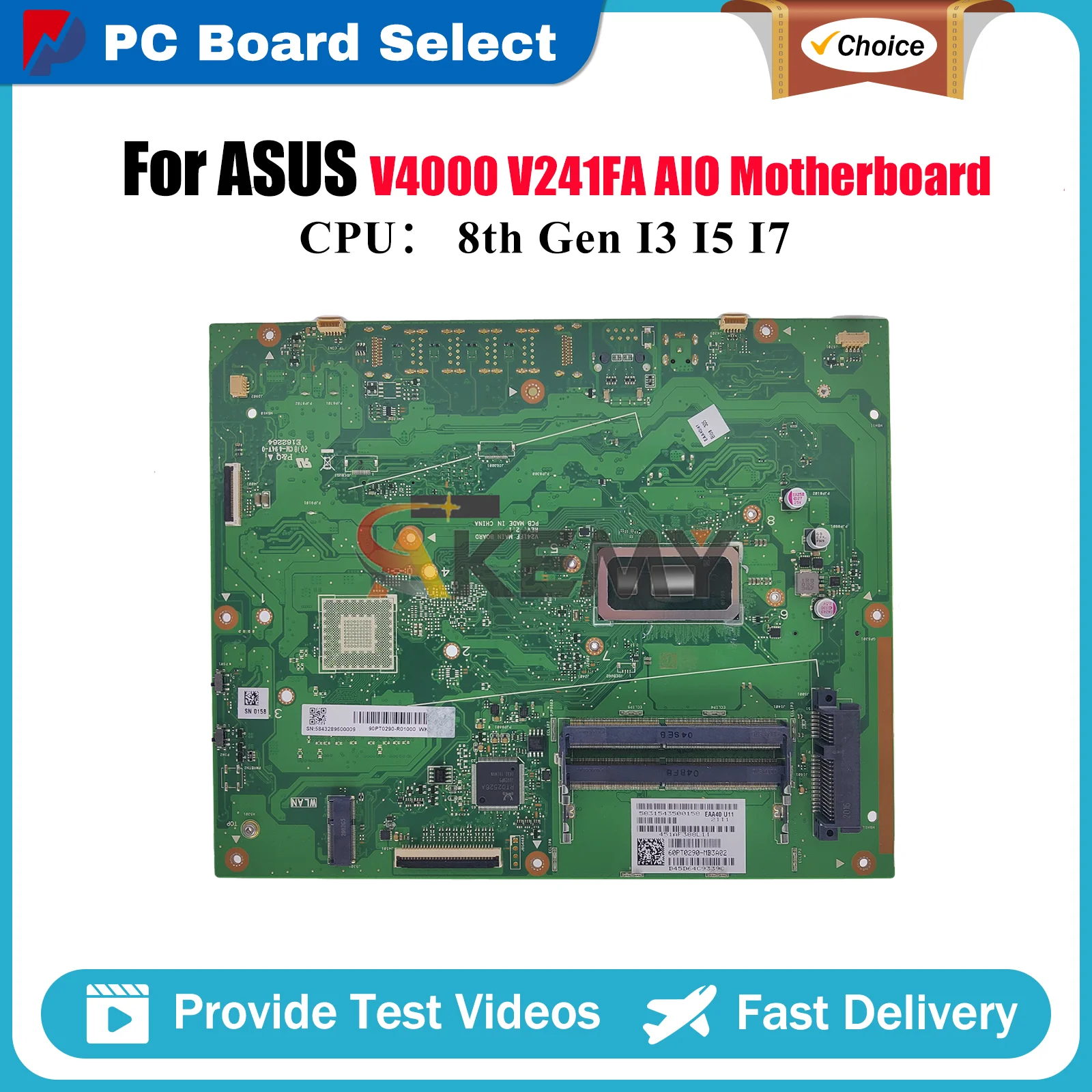 

Материнская плата V241FA для ASUS Vivo AiO V4000 V241F V241FF V241FA, материнская плата с процессором I3 I5 I7, 100% тестирование, ОК, быстрая доставка stk