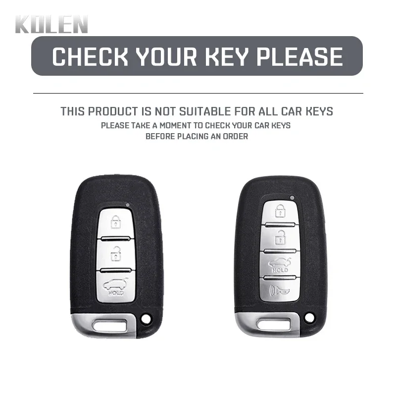 ABS Carbon Fiber Style Car Key Case Cover Azera Elantra GT Equus Genesis Santa Fe Tucson Veloster Veracruz For Kia Lanyard Fob