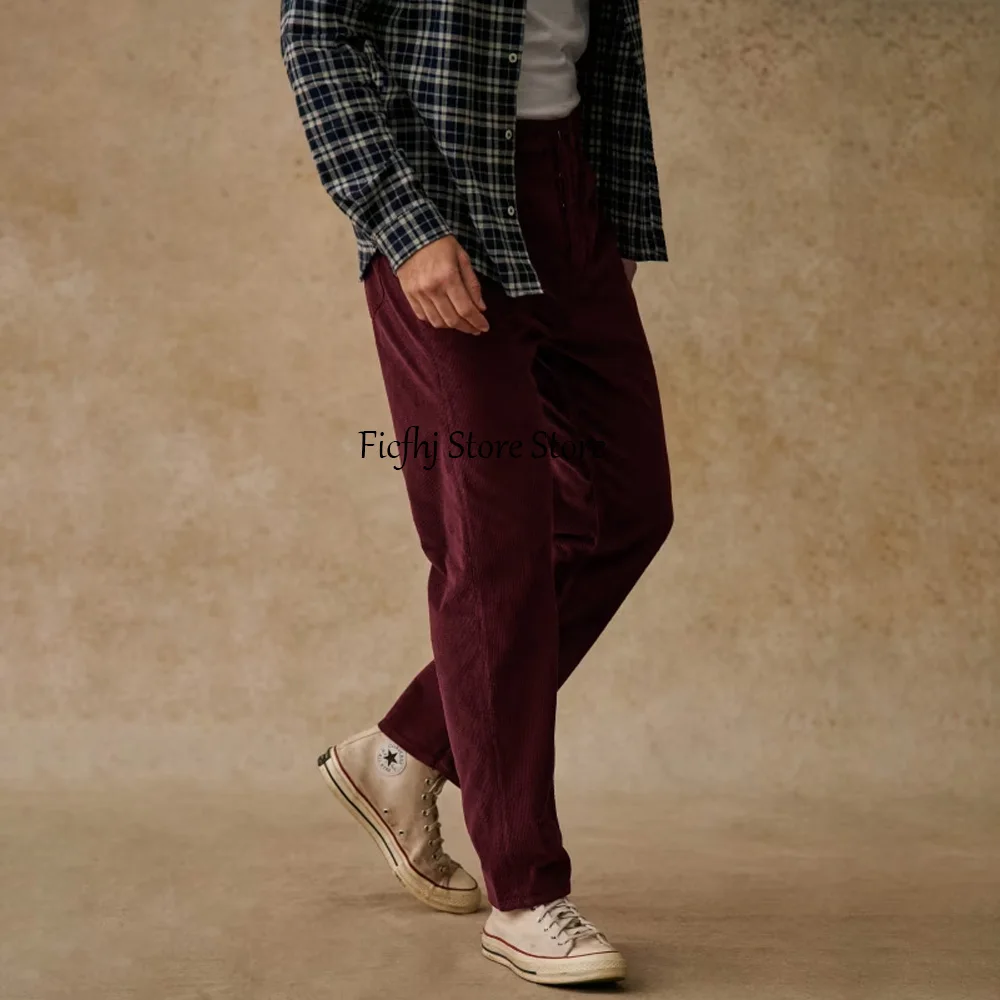 

Прямые брюки для мужчин из вельветовой ткани, мужские пошивные брюки, повседневные брюки, рабочие брюки, классическая одежда