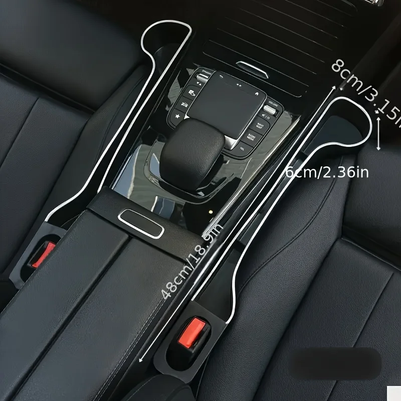 1 زوج مقعد السيارة الفجوة التوصيل قطاع الجانب التماس مقعد السيارة الفجوة حشو المنظم صندوق تخزين لتنظيم تخزين الملحقات الداخلية