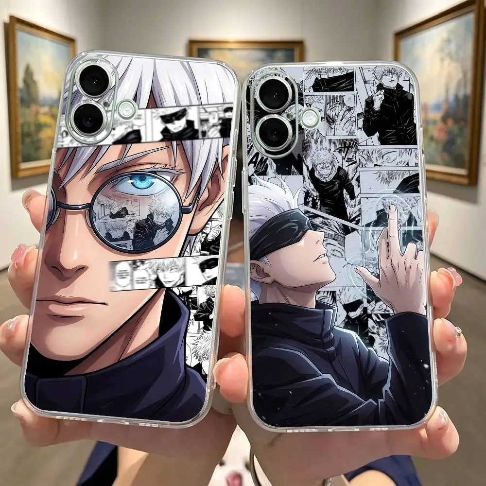 Insane Anime Gojo J-Jujutsu Kaisen Transparent Shockproof Phone Case For iPhone 17,16,15,14,13,12,11 Plus,Pro Max