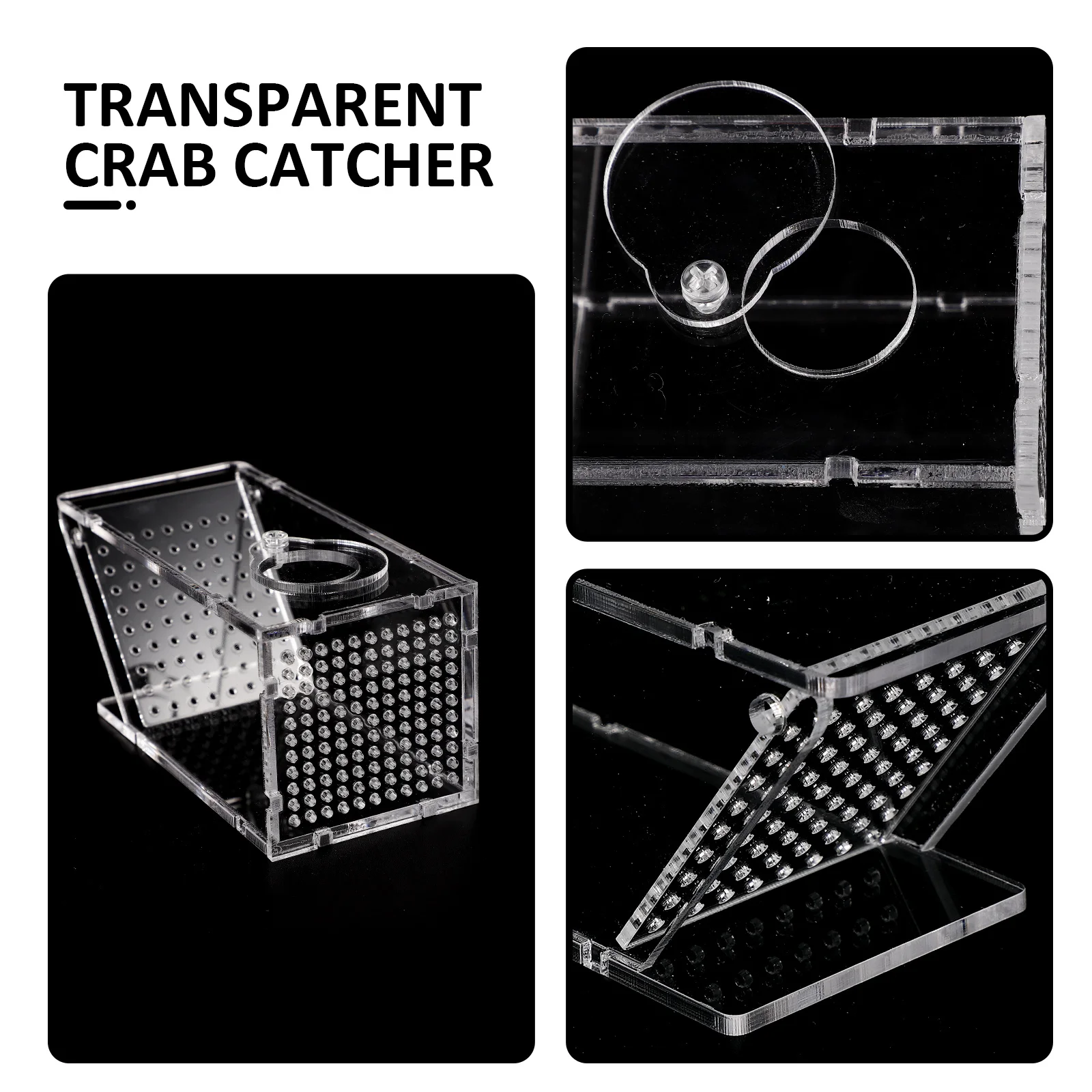 

Acrylic Crab Trap Box Durable Lightweight Catcher Portable Aquarium Fish Tank Accessory Transparent Practical Crab Catcher