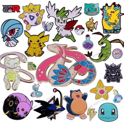 Broches en métal Pokémon pour enfants, figurines d'anime, Charizard, Mew, broche, insigne, jouets, Pikachu, Gengar, accessoires de décoration, épingle de dessin animé, cadeau