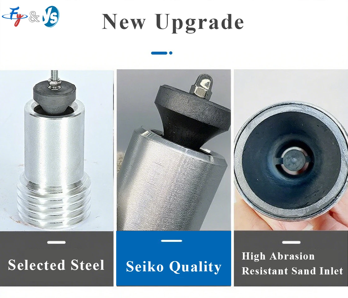 Pipe Inner Wall Sandblasting Gun Nozzle 360° Sandblast Tip for 60-100mm Pipe Rust Remover Nozzle for Sandblaster Parts