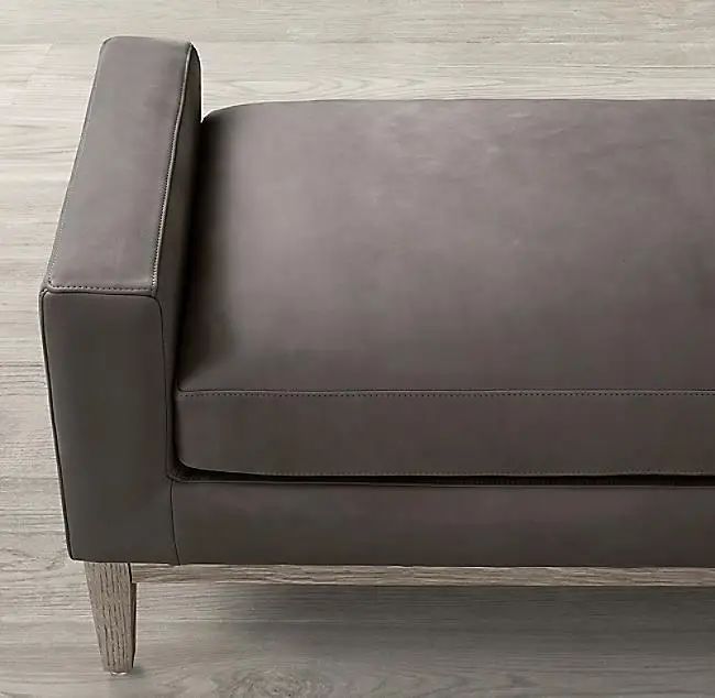 Banco de cabeceira minimalista italiano, madeira sólida, móveis americanos rh, nórdico, simples, cera de óleo, couro, pedal, luz, luxo, retrô sh